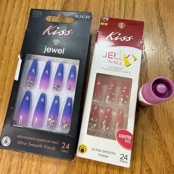 Kiss Accessories - KISS Press-On Nail Bundle – New | Jewel & Jelly Nails + Nail Glue 💅✨